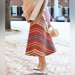 Lauren Ralph Lauren Multicolor Striped Midi Skirt